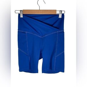 WILO~ Royal Blue Bike Shorts with High Waist Small